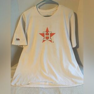 Houston Astros Vintage T-Shirt - Orange Star Logo  Size Large